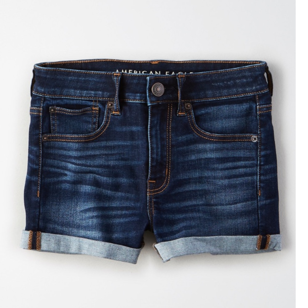 Medium wash denim shorts
